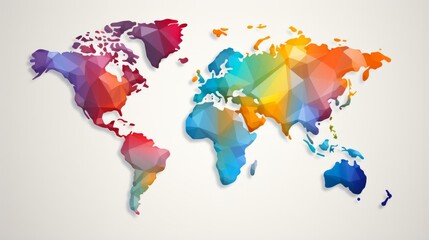A colorful world map showcasing geographical diversity