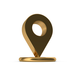 3D PNG Golden Map Pointer, Location Map Icon, Gold Texture, Golden location pin or navigation, Web location point, pointer, Gold Pointer Icon, Location symbol. GPS, travel, navigation, place position