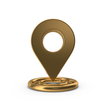 3D PNG Golden Map Pointer, Location Map Icon, Gold Texture, Golden location pin or navigation, Web location point, pointer, Gold Pointer Icon, Location symbol. GPS, travel, navigation, place position