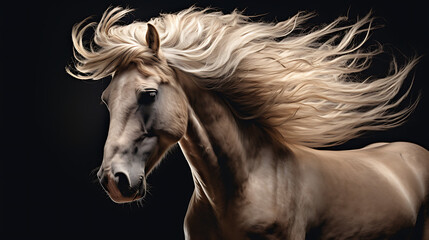 Obraz na płótnie Canvas A horse with a feathered mane