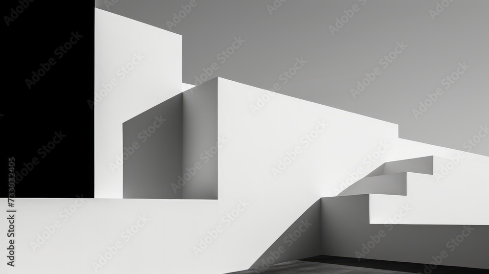 Poster a minimalist monochrome composition with abstract forms
