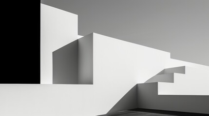 A minimalist monochrome composition with abstract forms