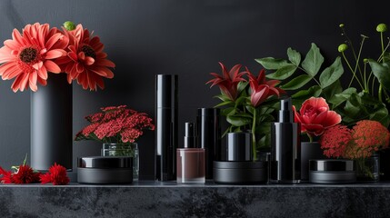 Clean lines and strategic spacing accentuate the beauty of the cosmetic items on display