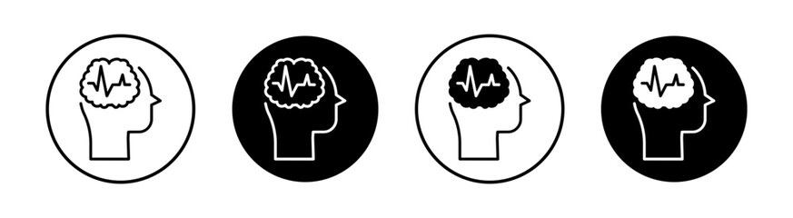 Epilepsy flat line icon set. Epilepsy Thin line illustration vector