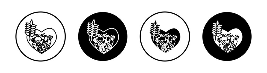 Healthy food flat line icon set. Healthy food Thin line illustration vector