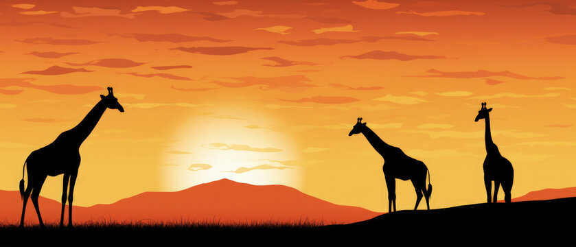 Tanzania Landmarks Skyline Silhouette Style, Colorful, Cityscape, Travel and Tourist Attraction