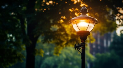 A radiant streetlamp casting a pool of light