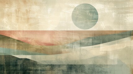 Abstract patterns in muted tones serve as a serene canvas for representations of hobbies such as hiking or birdwatching