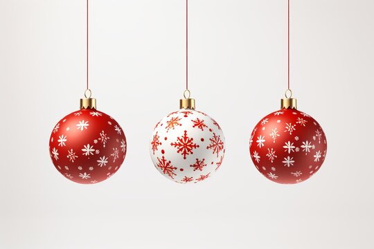 Festive christmas decorations isolated on a clean background
