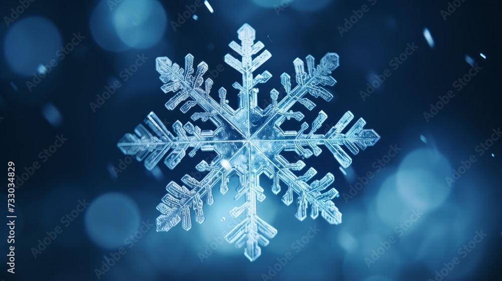 Poster hypnotic hyper zoom into the pattern of a snowflake