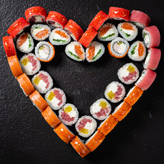 sushi set for Valentine's Day