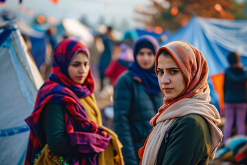 Obraz premium Refugee Resettlement Initiative: Diplomats actively advocating for the resettlement and safety of refugees, emphasizing diplomatic efforts in securing safe havens.