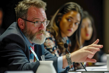 Diplomats addressing specific conflict factors, focusing on de-escalation strategies.