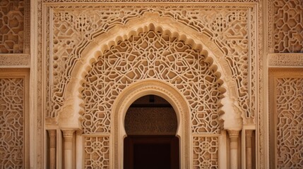 Fototapeta na wymiar Decorative patterns on a grand entrance