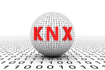 KNX concept sphere binary code 3d illustration