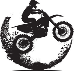 Fototapeta na wymiar Motocross Jump silhouette Vector isolated on white background
