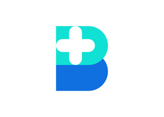 Obraz premium Letter B cross plus logo icon design template elements