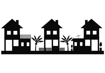 Black Real Estate Icon Isolated on White