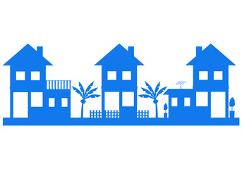 Blue Real Estate Icon Isolated on White