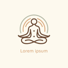 Wellness yoga logo vector design template