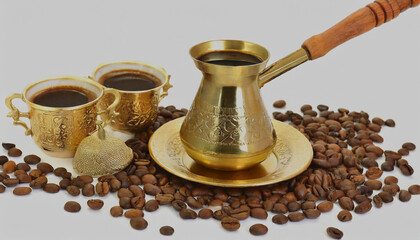 coffee beans and cup