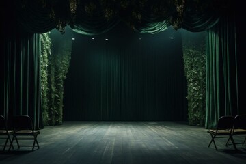 A vacant stage. Generative AI