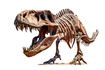archaeological dinosaur bones isolated on transparent background, png file