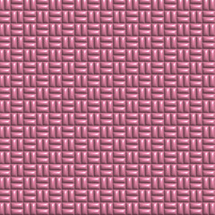 Gleaming Pink Weave Pattern, Close-up of a seamless, shiny pink woven texture, exhibiting a detailed pattern with a glossy finish that suggests luxury and elegance in a vivid, monochromatic scheme.