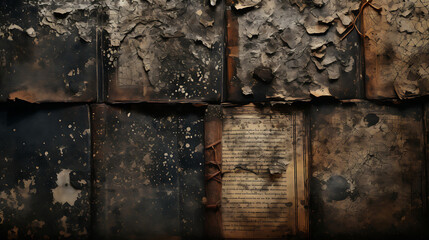 Details of the texture of worn pages