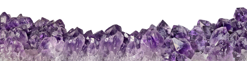amethyst long stripe with lilac dark large isolated crystals