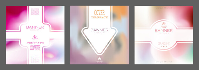 Colorful gradient with blur elements. A template for a modern cover, banner and title page. An idea for the corporate design of a brochure, report, booklet or presentation. Attractive style