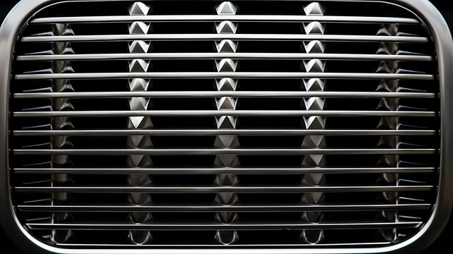 Grille of a vehicle showing patterns