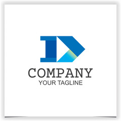 Abstract letter d forward logo icon design with arrow right graphic symbol for logistics delivery vector logo template