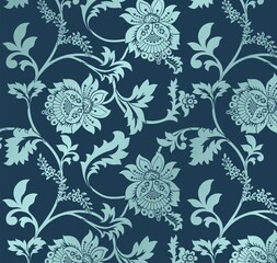 Colorful wedding card design, paisley floral pattern , India	