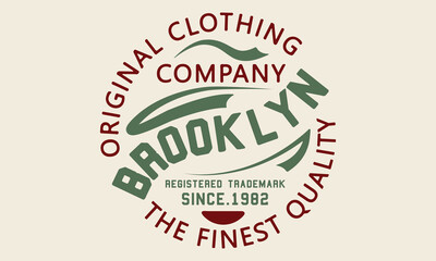 Vintage typography Original Clothing retro college varsity Brooklyn state slogan Editable print t for graphic tee t shirt or sweatshirt - Vector