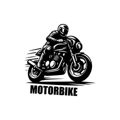 Motorbike silhouette icon logo vector illustration.