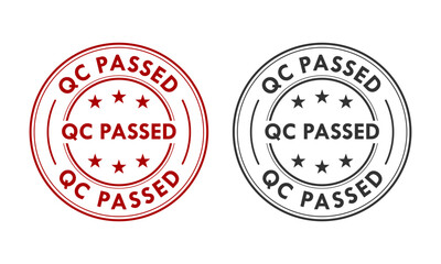 Qc passed design logo template illustration