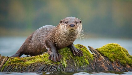 Obraz premium moss landing otter