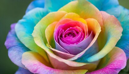 close up of rainbow rose flower