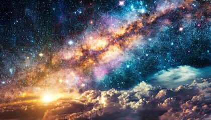 Obraz premium colorful space galaxy cloud nebula stary night cosmos