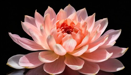 an ethereal blend of coral pink and soft peach abstract blooming shape isolated on a transparent background