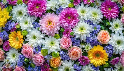 multi colored gerbera daisies and butterfly