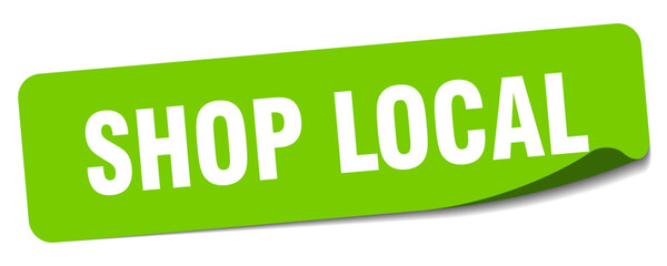 shop local sticker. shop local label
