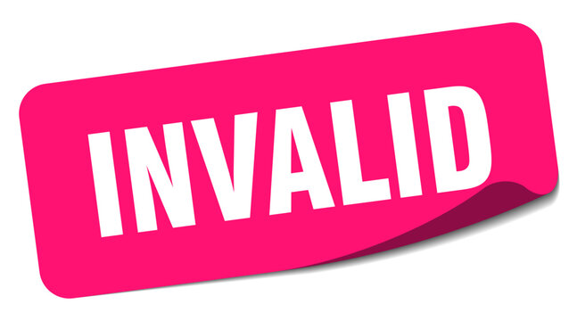 invalid sticker. invalid label
