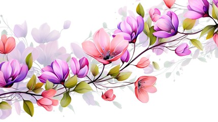 Obraz na płótnie Canvas spring beautiful flowers on white background, generative ai