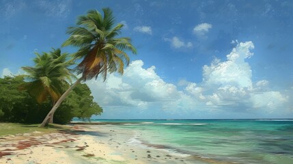 Beach With Palm Trees