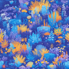 Fototapeta na wymiar Seamless Coral Patterns Wallpaper seamless Tile- Ai Generated