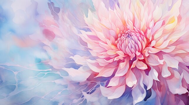 Pink and purple watercolor flower