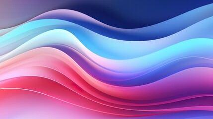 Wave liquid style lines with shadows and light on gradient background, generative ai, 