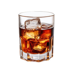 black coffee with ice cubes PNG , transparent background